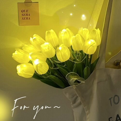 10Pcs LED Tulip Flowers Night Light Battery Powered